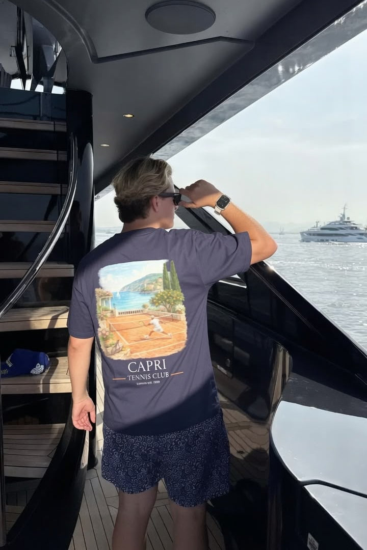 Capri Tennis T-Shirt Navy Blue
